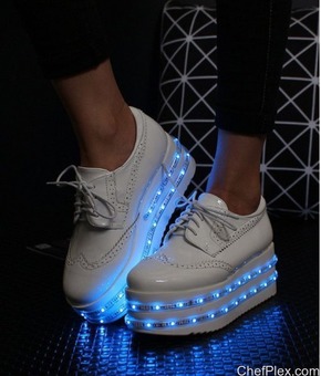 Flat Sale on Women’s High-top Led Shoes in Black and white